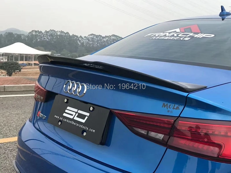 Для Audi A3 4 двери углеродное волокно задний спойлер на крыше задний багажник для губ крыло автомобиля аксессуары