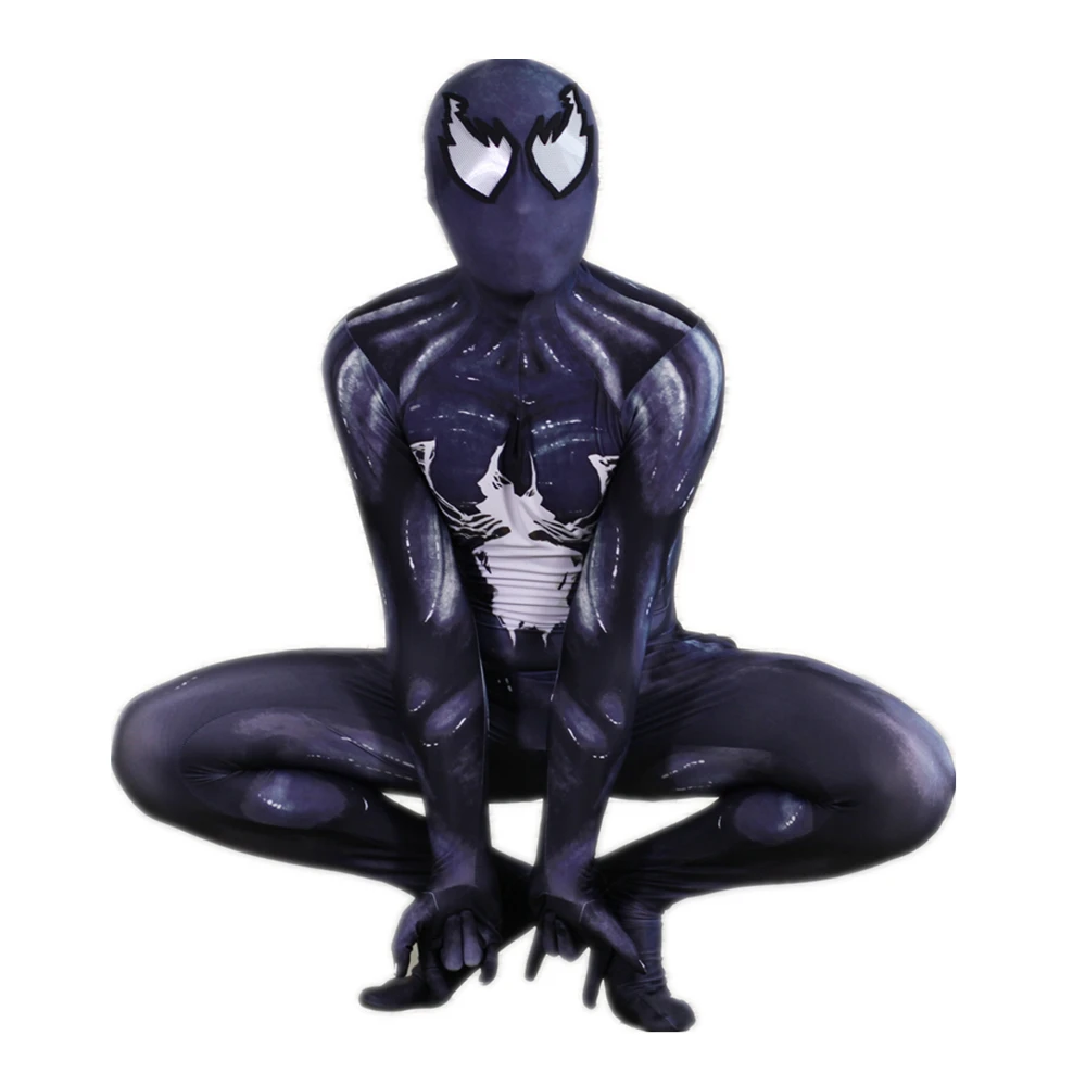 Веном Эдвард Брок Косплей Костюм зентай черный паук шаблон боди костюм комбинезоны