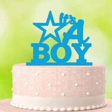 Пользовательские цвет его мальчик торт toppersturquoise Babyshower мальчик-новорожденный мальчик Babyshower партия украшения