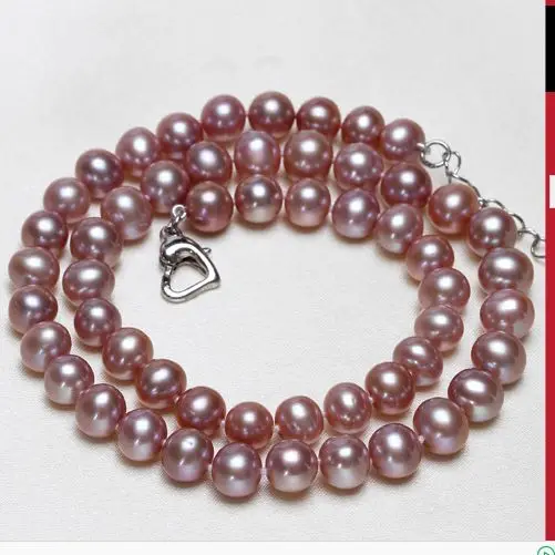 

gorgeous AAA9-10MM SOUTH SEA LAVENDER PEARL NECKLACE 22