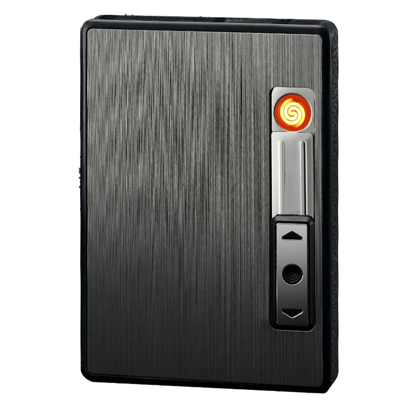 

Automatic cigarette case with USB recharge lighter Fashion Cigarette Case with Built-in USB Lighter Waterproof Cigarette Box