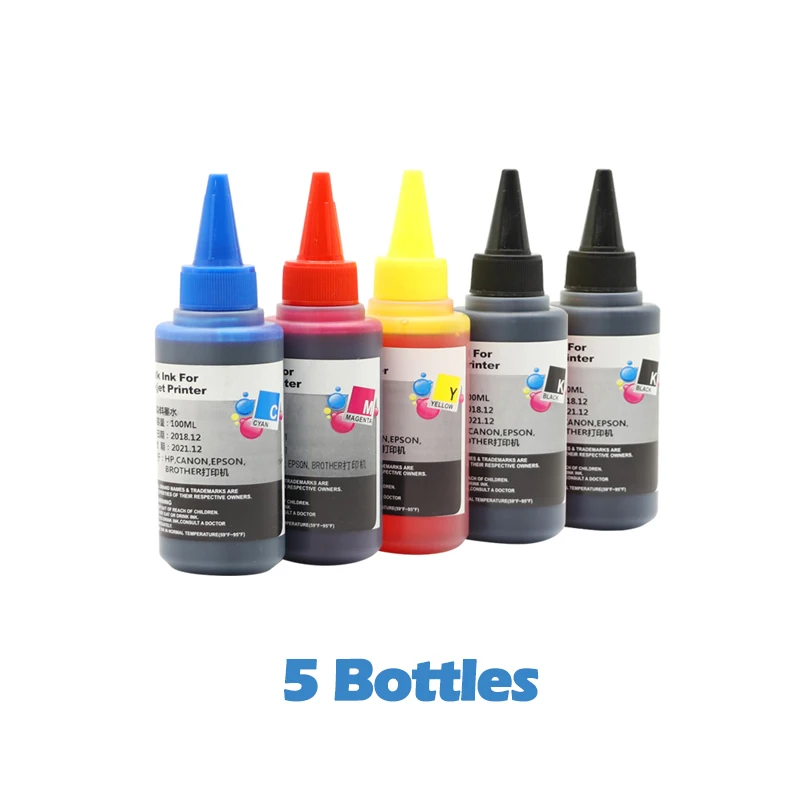 

5 Bottles 4 Colors Universal Sublimation Ink Compatible for Epson for Canon for Brother for Hp all models Inkjet Printers