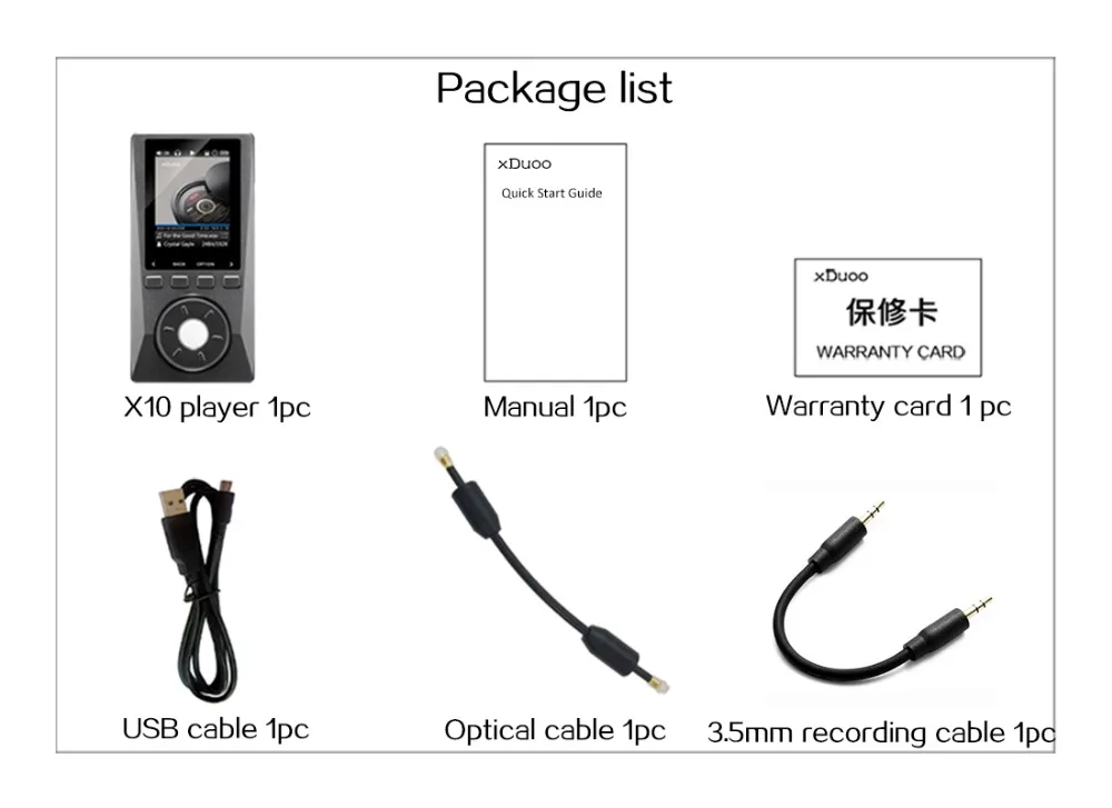 XDUOO X10 портативный музыкальный плеер с высоким разрешением без потерь DSD поддержка DAP оптический выход 24 бит/192 кГц PCM
