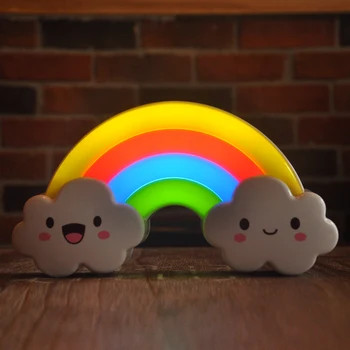 

Voice&Light Control LED Rainbow Colorful Night Light Wall Sticker Rainbow Bridge Bedside Lamp Decorative Light for Children