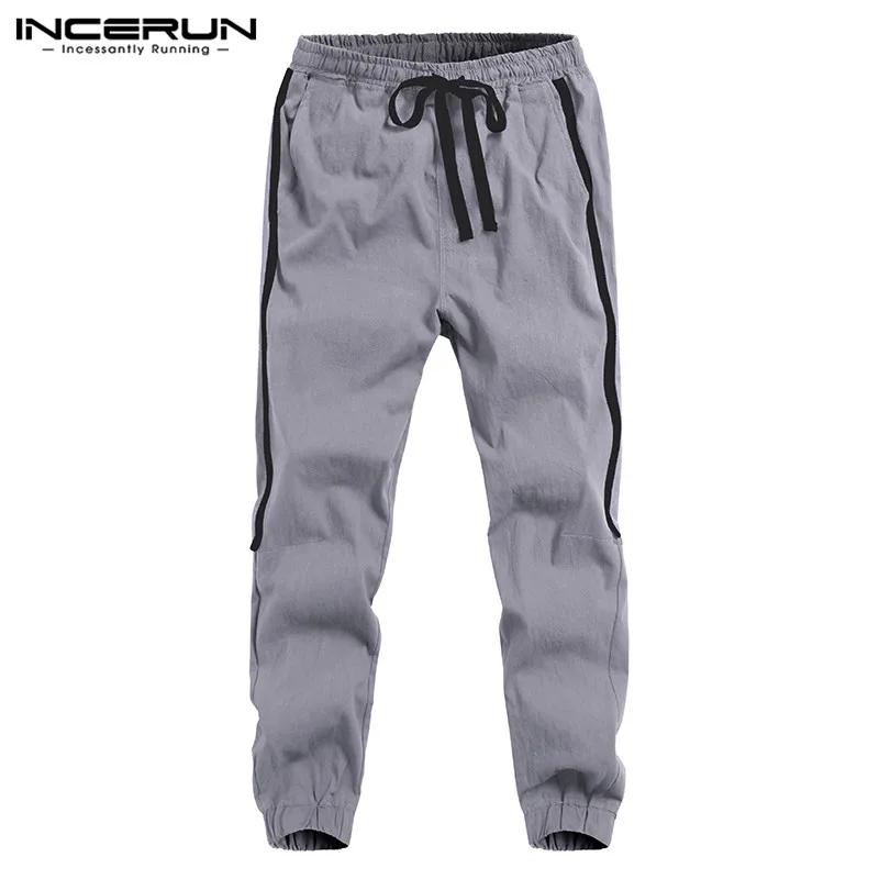Streetwear HipHop Men's Pants Joggers Ankle-Length Side Striped Men Cotton Harem Pants Loose Fitness Sweatpants Hombre Patalon