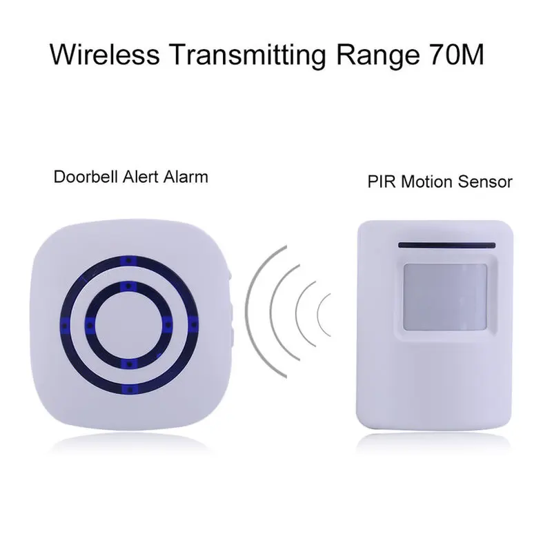 

Wireless Digital Doorbell with PIR Sensor Infrared Induction Alarm Door Bell Home Security Protection Smart Ring Doorbell