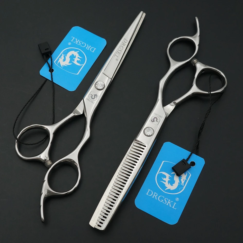 Tesouras do Cabelo de Alta Salão de Beleza Cabeleireiro e Beleza Tesouras de Desbaste do Cabelo Drgskl Clássico Profissional Qualidade 6 Cheap Tesouras de cabelo
