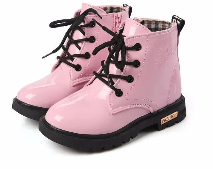 Новые модные детские ботинки; Chaussure Enfant; зимняя обувь для мальчиков и девочек; детская непромокаемая обувь; кожаные детские кроссовки