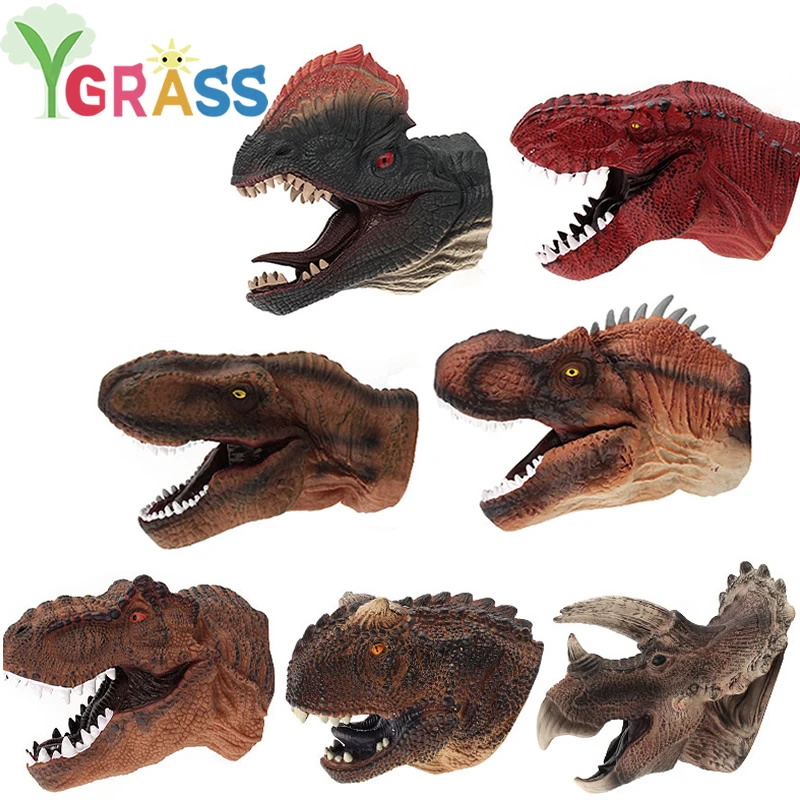 

Dinosaur Hand Puppets Show Finger Toys From Cartoons On Hand Doll Role Play Puppets Animals Dino Theater kids Gift
