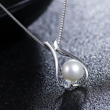 Hot sell fashion little bird pearl female 925 sterling silver ladies`pendant necklaces box chain jewelry wholesale
