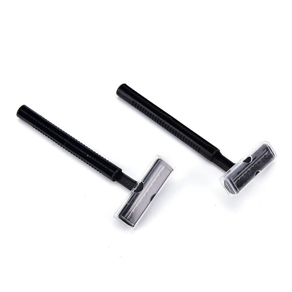 2PCS Razor Bathrooms Disposable Shaving Razor Handle Stainless Steel Blade For Man Face Care