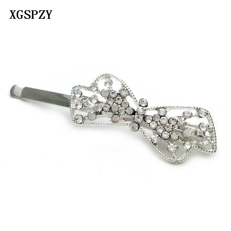 XGSPZY 1pcs Irregular Bow Tie Shape Rhinestone Hair Clip Jewelry