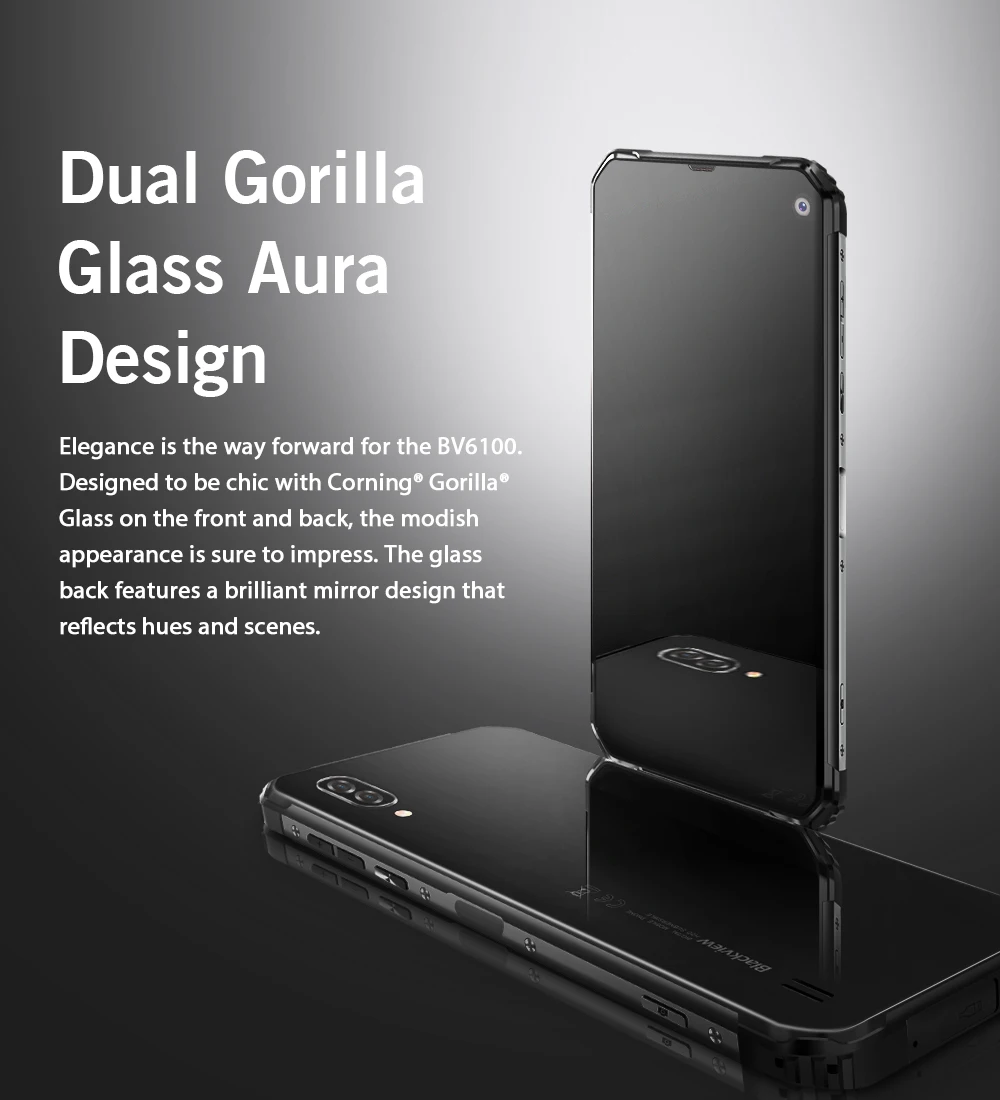 Blackview BV6100 6,8" Gorilla glass экран смартфон Android 9,0 IP68 Водонепроницаемый 5580 мАч 3 ГБ+ 16 Гб gps+ ГЛОНАСС NFC мобильный телефон