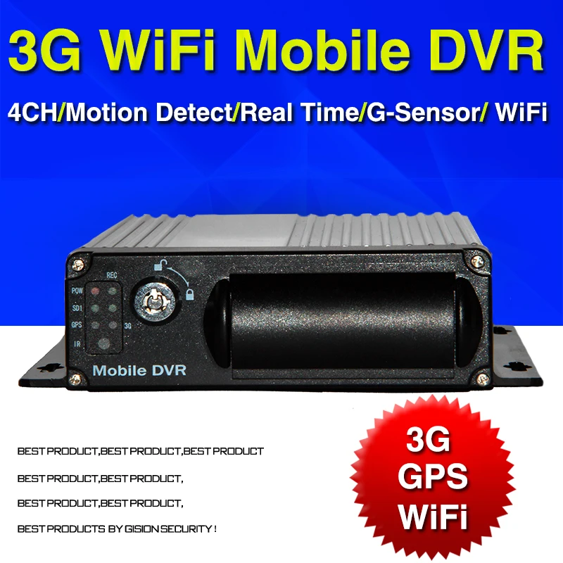 Free DHL 3G WiFi GPS Mobile DVR H 264 4CH Car DVR Real time Surveillance GPS