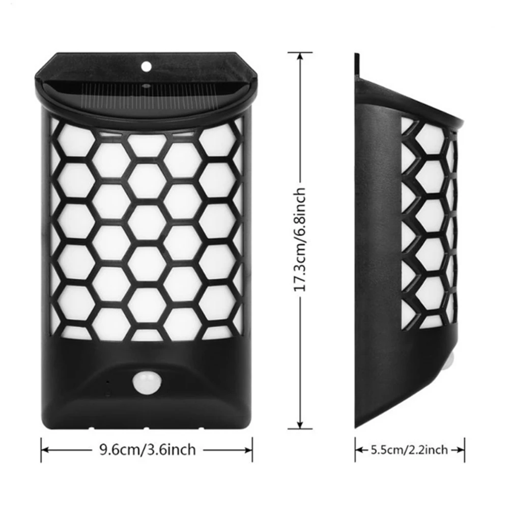 1 W солнечные Настенные светильники Мощность движения PIR Сенсор открытый забор светодиодный свет Водонепроницаемый сад крыльцо уличная