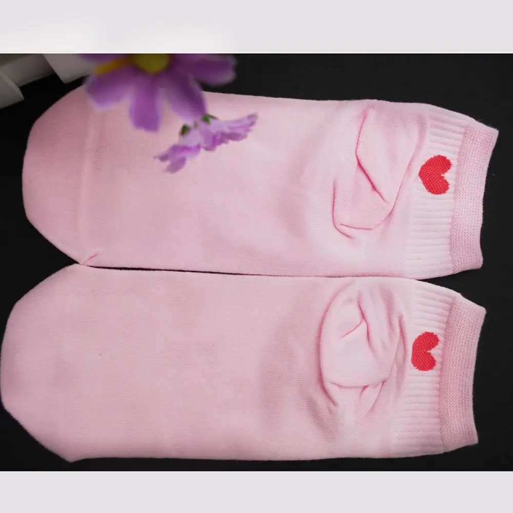 1 пара женских хлопковых жаккардовых женских носков-лодочек,, милые - Цвет: Розовый