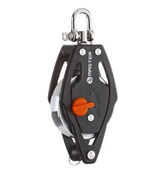 

Sailboat Dinghy 40mm 1 9/16 Inch Ratchet Single Swivel Shackle Becket Block Small Boat Block Master RA-0402F