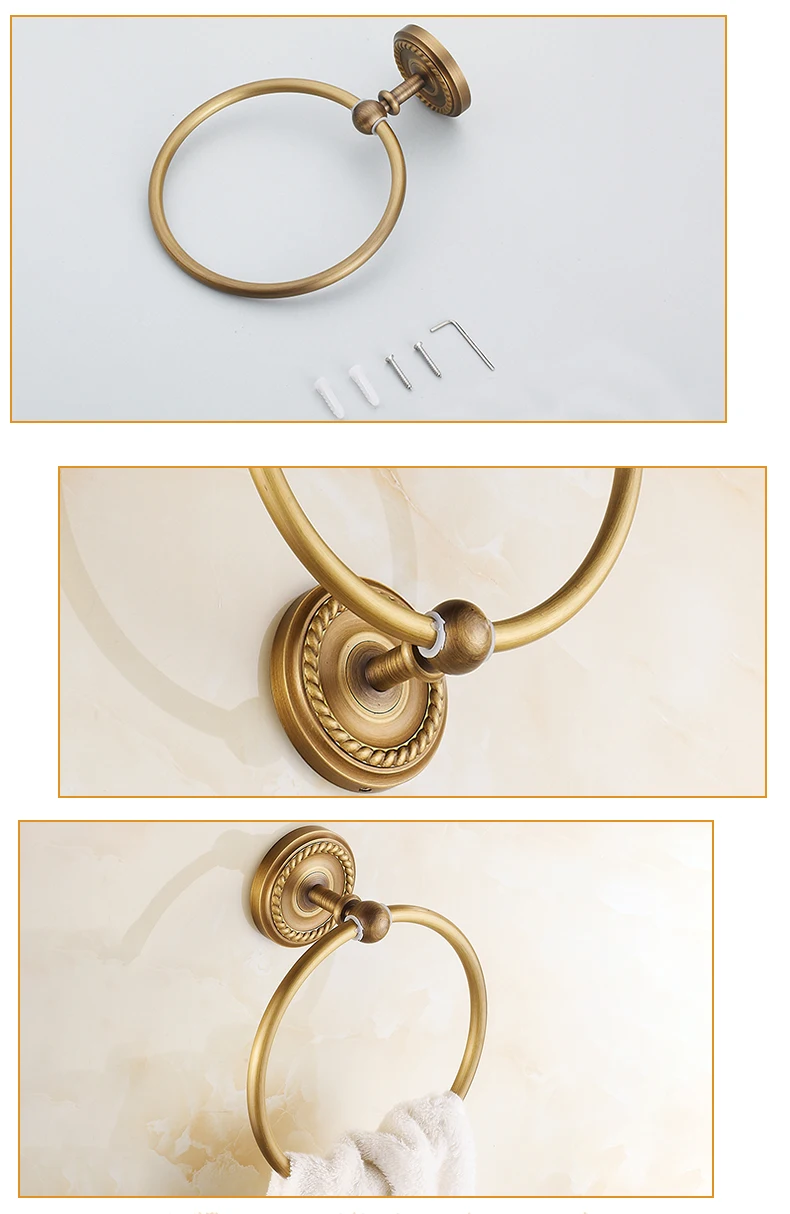 ZGRK Новое поступление Европейский Стиль Античное бронзовое кольцо для полотенец классические аксессуары для ванной комнаты держатель для полотенец банное оборудование
