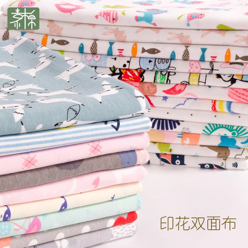 Двусторонняя одежда из органического хлопка с мультяшным принтом; детская ткань