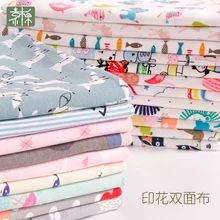 Двусторонняя одежда из органического хлопка с мультяшным принтом; детская ткань