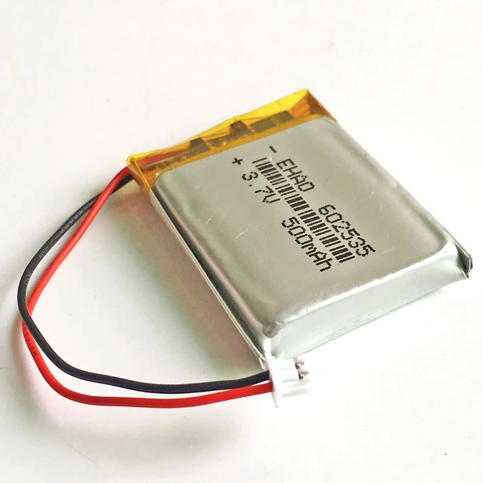 3,7 V 500mAh 602535 литий-полимерная LiPo аккумуляторная батарея с JST 1,25 мм 2-контактный разъем для Mp3 gps bluetooth камеры часы
