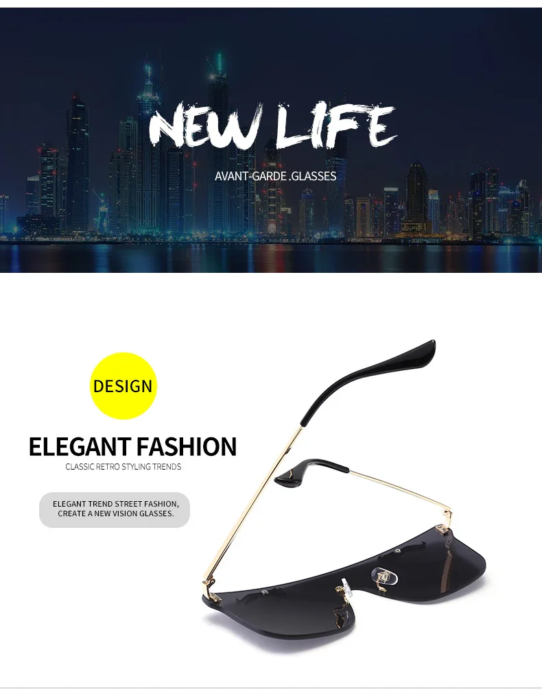 Sella Новое поступление модные негабаритные мужские леопардовые Квадратные Солнцезащитные очки без оправы винтажные женские очки с градиентными линзами