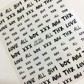 

Newest CB sereis CB-100 English alphabet 3d nail art sticker nail decal stamping export japan