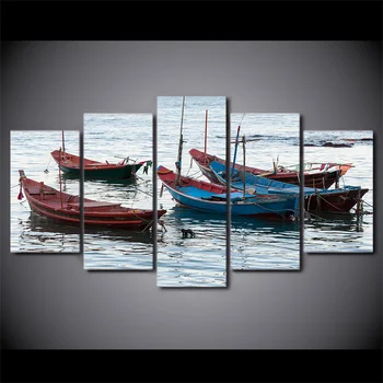 

Wall Art HD Printed Pictures Frame Living Room 5 Panel Maritime Fishing Boat Modern Painting On Canvas Home Decoration Posters