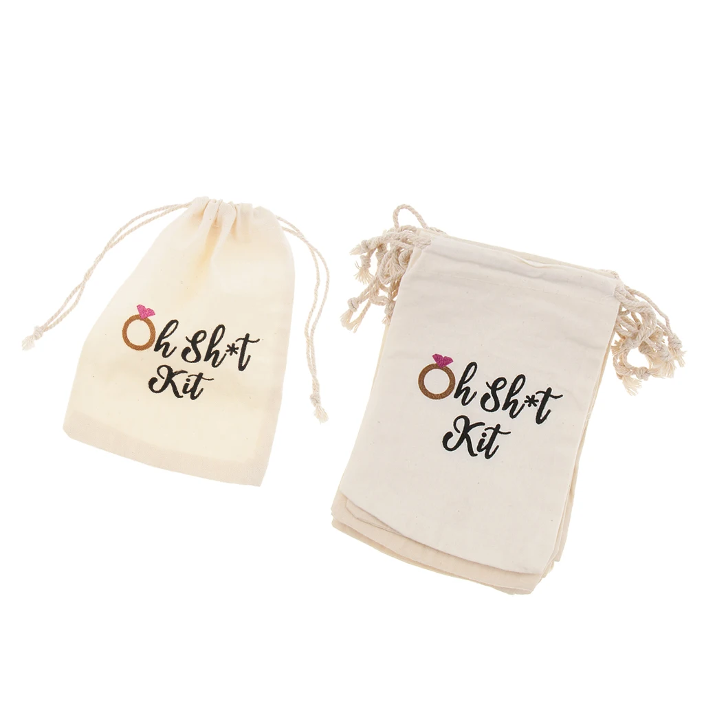 10pcs Drawstring Cotton Linen Bags Gifts Bags Pouches Wedding Party Gift Jewelery Candy Bags-Oh Shit Kit