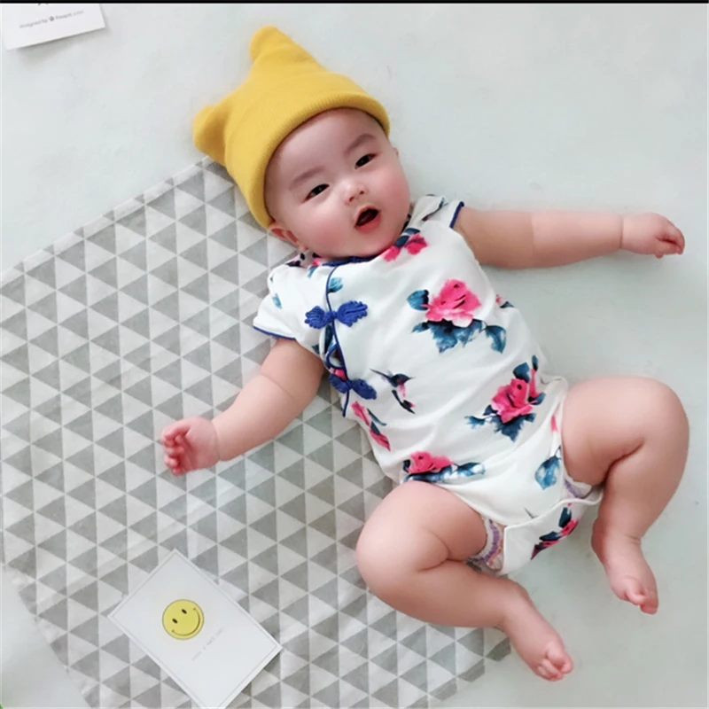 KAVKAS Baby Girl Clothes Baby Rompers Chinese Cheongsam Summer Newborn