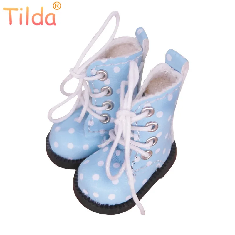 Tilda 1/6 Doll Boots Toy Shoes For Blythe Pullip Doll,4cm Mini Winter Leather Boots Shoes for Blyth Accessories for Dolls Toys 9