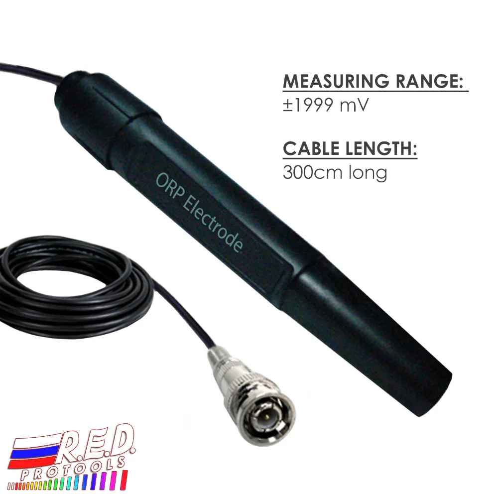 Replaceable ORP REDOX Electrode Probe 0 ~ +/- 1999 mV ORP Meter Tester 300cm long Cable with BNC socket Replaceable ORP REDOX Electrode Probe 0 ~ +/- 1999 mV ORP Meter Tester 300cm long Cable with BNC socket