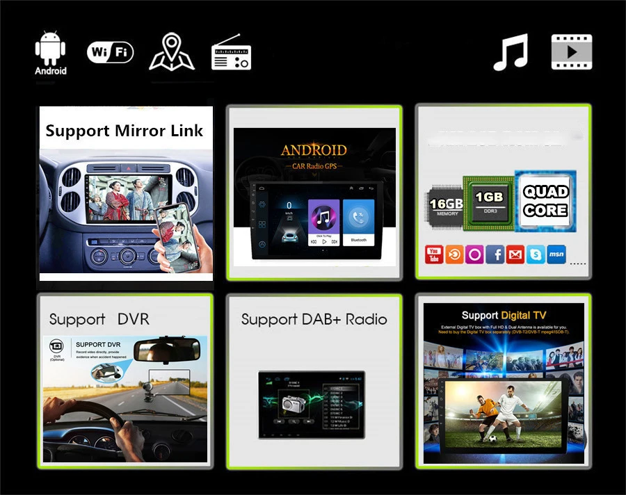 Discount 10.1" Android 8.1 HD 2DIN Rotatable Car Multimedia Player Touch Screen 4G Full Netcom RAM 1GB ROM+16GB Wifi Mirror Link 9