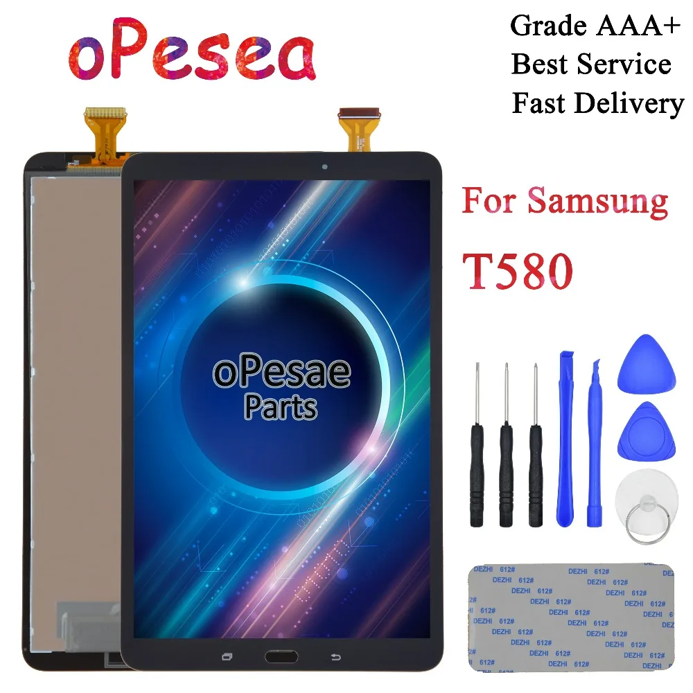 Дешево OPesea для samsung Galaxy Tab A SM T580 SM T585 T580 T585 полный сенсорный экран дигитайзер панель ЖК дисплея в сборе Замена