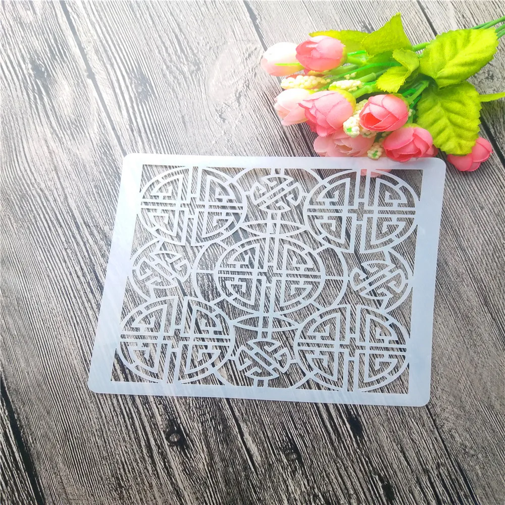 

Ring hollow Scrapbooking tool card DIY album masking spray paint template drawing cake stencils laser cut templates ST149