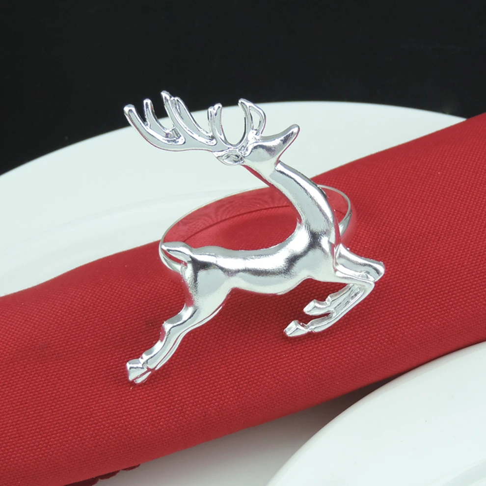 

10 pcs/ lot Upscale hotel restaurant napkin ring fawn napkin ring napkin buckles Christmas gifts tableware furnishing articles