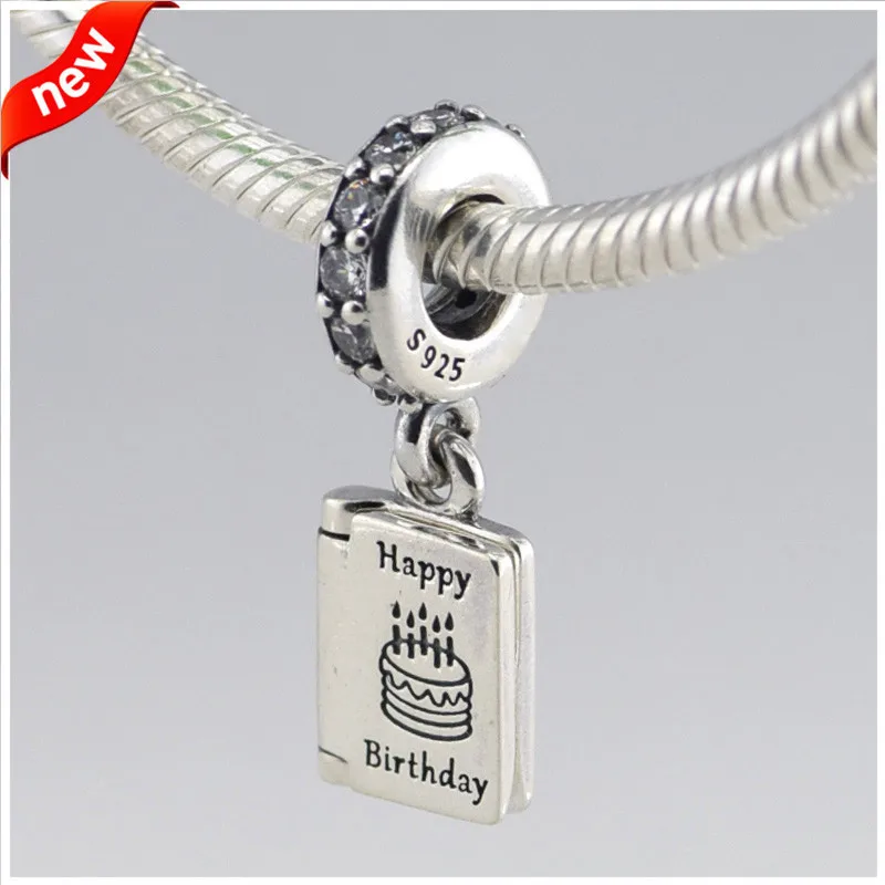 

CKK Beads 100% 925 Sterling Silver Fits Pandora Charms Bracelet Birthday Wishes Silver Charm Beads for Jewelry Making Wholesale