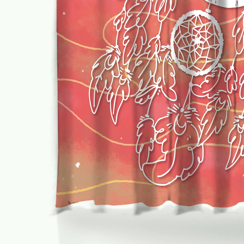 

Colorful Dream Catcher Shower Curtain with Waterproof Polyester Fabric and 40x60cm Bath Floor Mat for The Bathroom