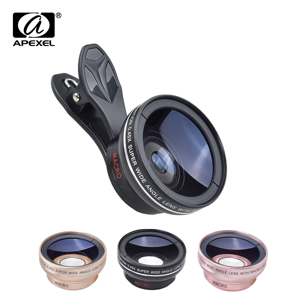 

Camera lens 0.45x Super Wide Angle Lens with 12.5x Super Macro Lens for iPhone 6/7/8/X/XR Samsung Note xiaomi and all smarthone