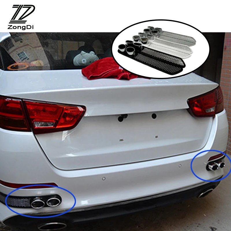 

ZD 2pcs/set 3D Cool Car-Styling Carbon Exhaust Sticker For Renault Megane 2 3 Duster VW Touran Passat B6 Golf 4 7 T5 T4 Fiat 500