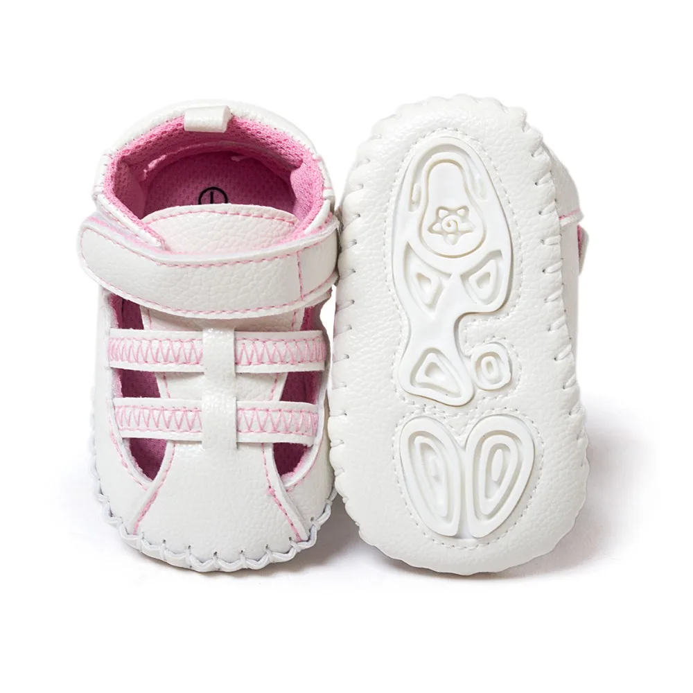Лето Весна Розовый Белый искусственная кожа для маленьких девочек сандалии обувь 0~ 18 месяцев новорожденный инфантил CX65A