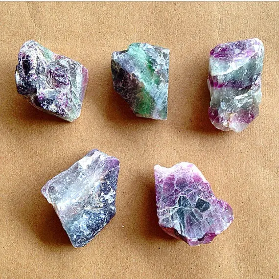 5 pieces Large Raw Fluorite Gemstone Crystal // Crystal Healing // Reiki