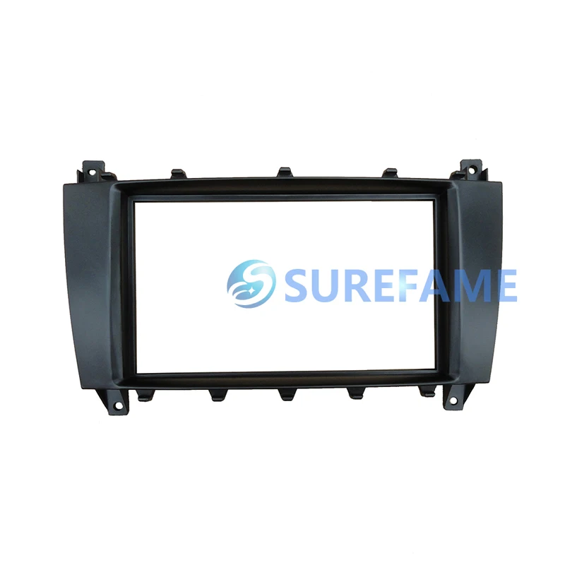  Free shipping Double Din Car Radio CD Face Plate Frame for Benz C Class W203 Headunit Installation Fascia Panel Audio Dash Kit 