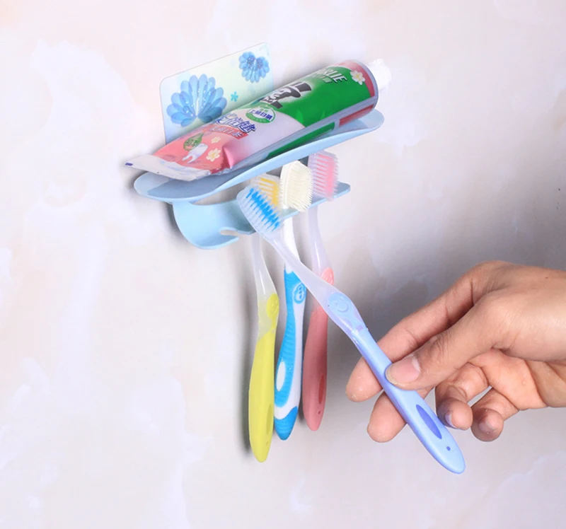 Цветочный Sticky зубная щетка держатель настенный держатель инструмент для ногтей зубная щетка держатель набор для хранения Orgainzer контейнер аксессуары для ванной комнаты