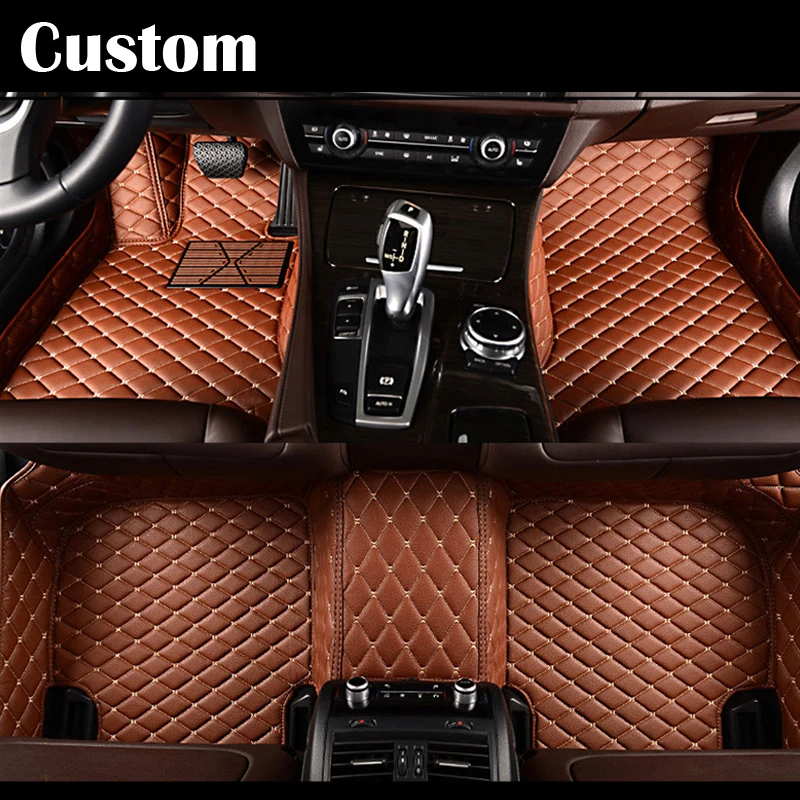 Custom Made Car Floor Mats Fit for Benz E Class A207 Convertible 2012-2016 All Weather Car Floor Liner Artificial Leather Waterproof 3D Mats Carpets Black with red