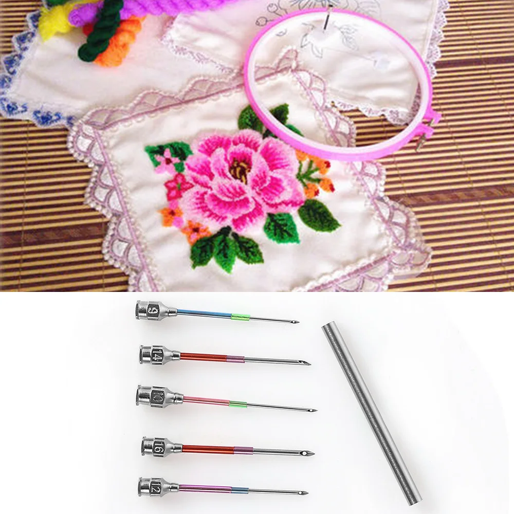 

1PC 5 Sizes Metal Embroidery Stitching Punch Needle Handmade Sewing Tool Knitting Sewing Threaders Needle DIY Crafts Tools