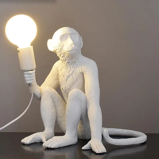 Resin Monkey Pendant Lamps Hanging Wall Living Room Light Home Pendante lustre E27 Bulb