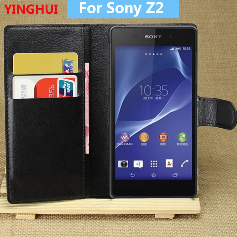Кожаный чехол для Sony Xperia Z2 чехол-книжка L50W защитный из искусственной кожи с