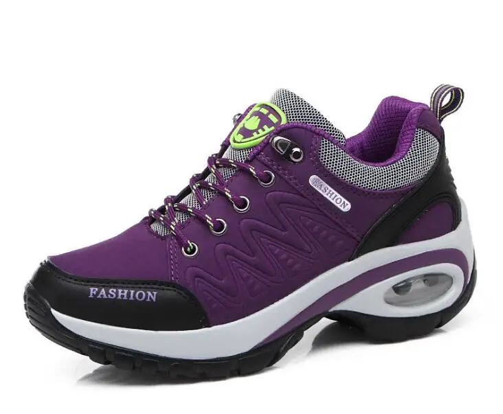 Akexiya/женские кроссовки высокого качества; женская обувь для бега; кожаная спортивная обувь с амортизацией воздуха; спортивная обувь; zapatos mujer - Цвет: Purple