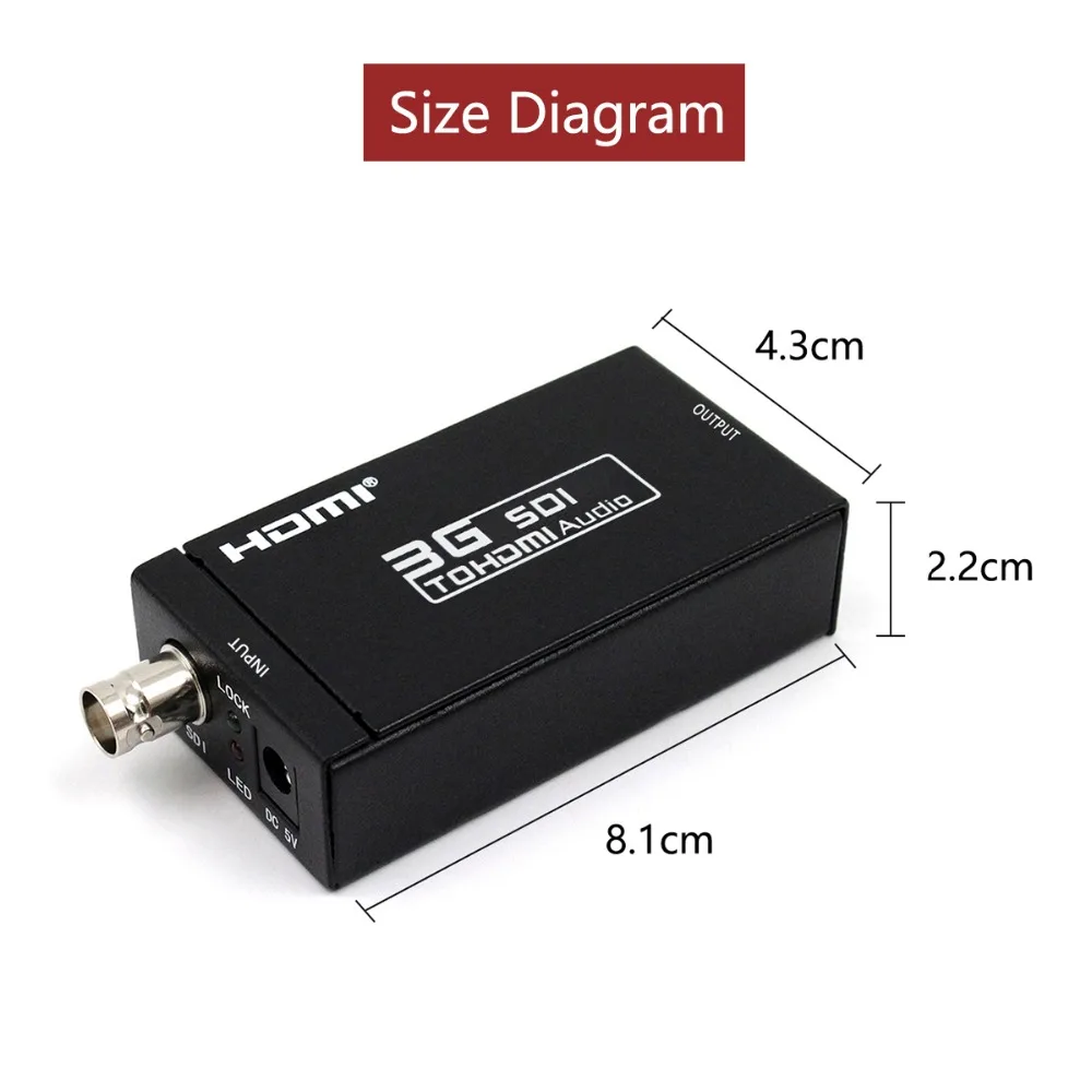 Adaptador de Conversor de Vídeo Sdi para Hdmi Peças 1080p segundo para Câmera eu us Plug - Image 5